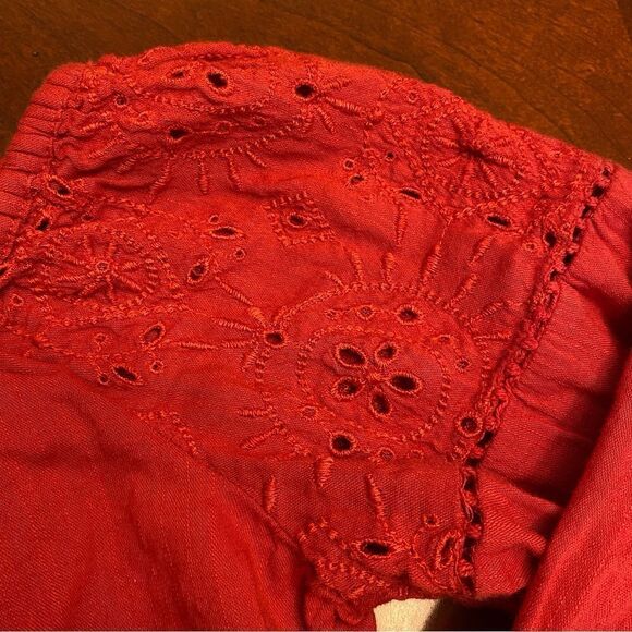 Old Navy | Red Bohemian Blouse, Size 8 - Picture 3 of 5